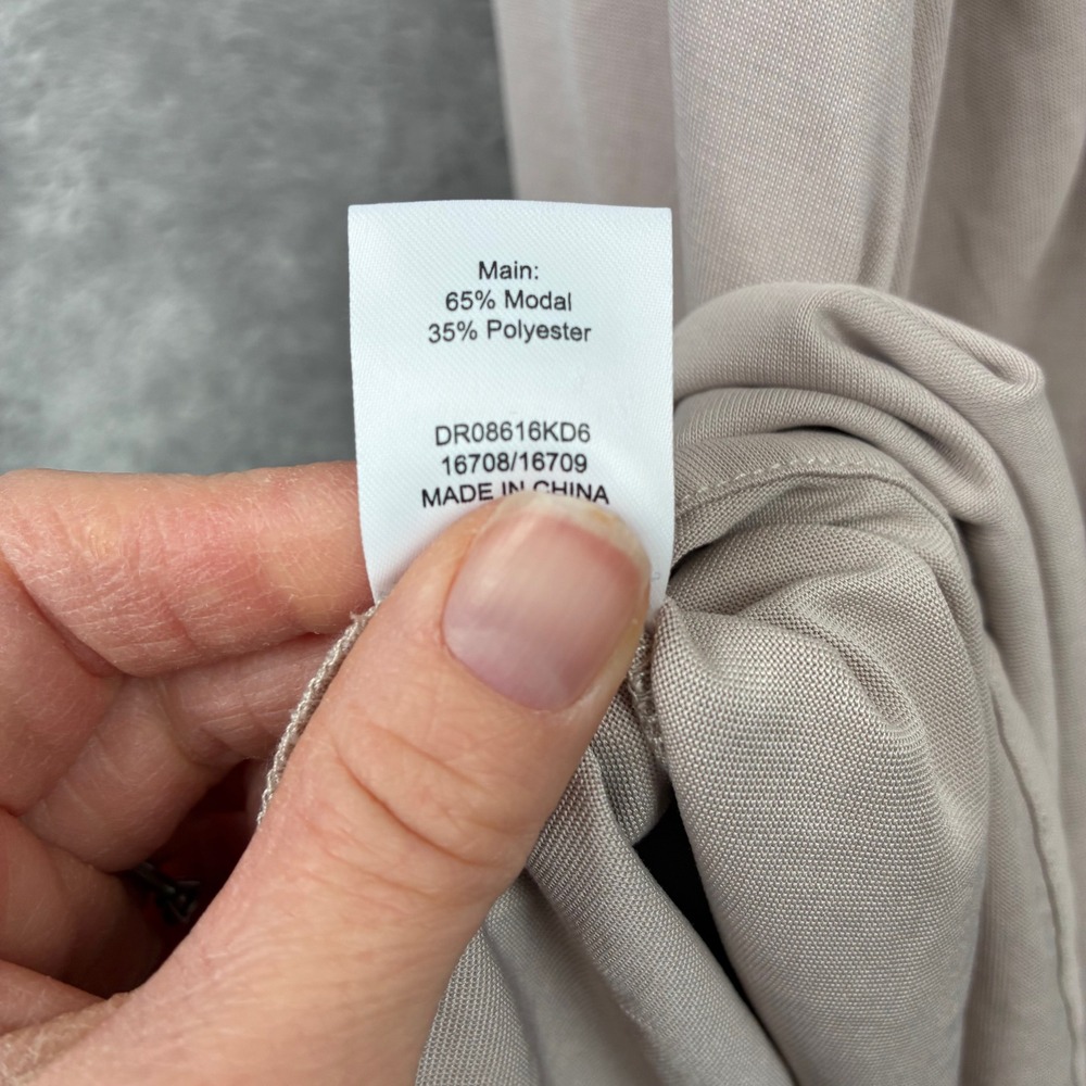 NWT Meshki Anders Dress Women S Taupe Button Front Midi Quiet Luxury Minimalist - Picture 7 of 11